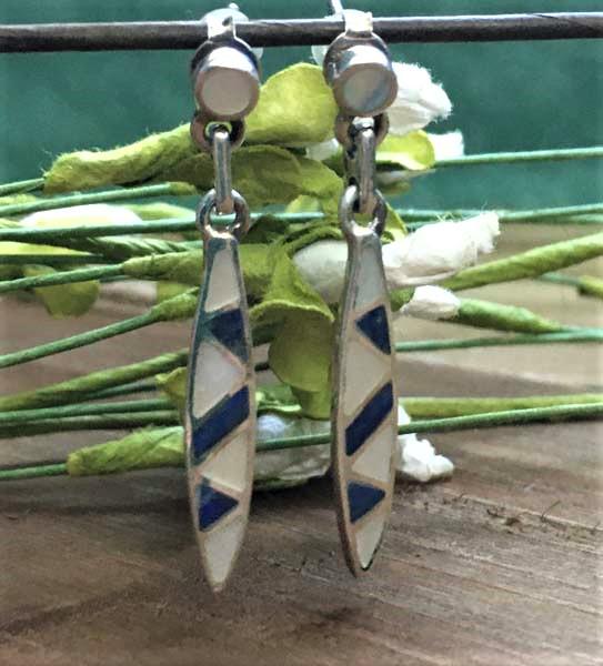 Sterling Lapis Lazuli & MOP Earrings (1 of 4)