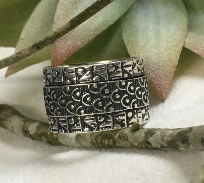 Sterling Silver Spinner Wide Ring Sz 10 (1 of 5)