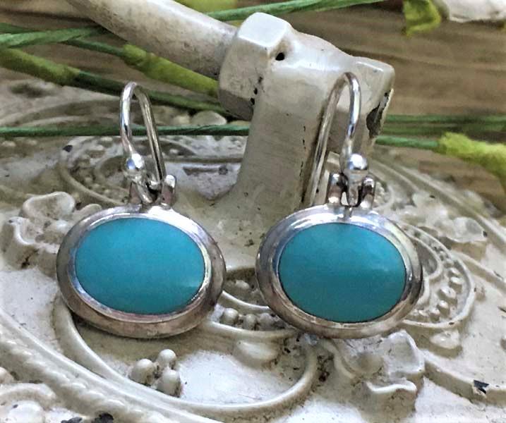 Sterling Silver Turquoise Dangle Earrings (1 of 4)
