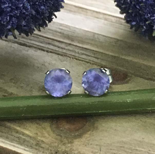 Sterling Silver Round Cut Stud Earrings (1 of 6)