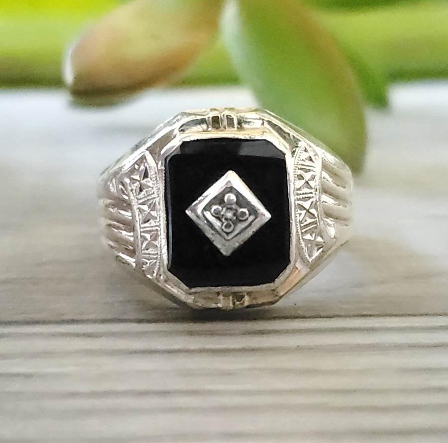 Sterling & 10k Gold Diamond Ring Sz 10.5 (1 of 3)