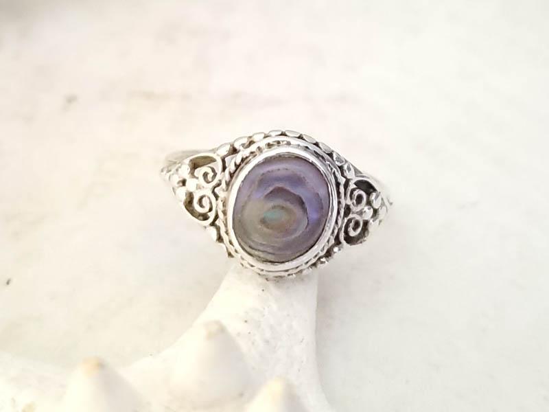 Sterling Silver Abalone Ring Sz 5 (1 of 4)