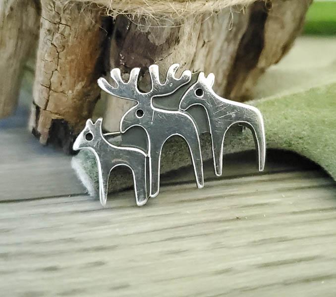 Sterling Silver Moose Brooch (1 of 3)