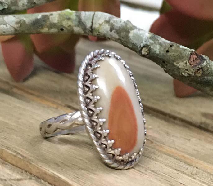 Sterling Silver Agate Ring Sz 6.5 (1 of 6)