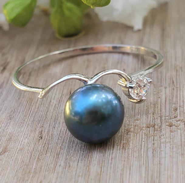 Sterling Silver Pearl Ring Sz 7.5 (1 of 6)