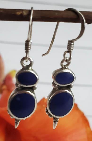 Sterling Silver Earrings: Item Details: Vintage Lapis Lazuli Earrings Length or Drop: 37.5 mm Width: 8 mm Stone Type: Weight in Grams: 3.1 Hallmarks and Stamps: 925 Other: Shipping Time: Usually 2-5 Business Days Shipping Rate