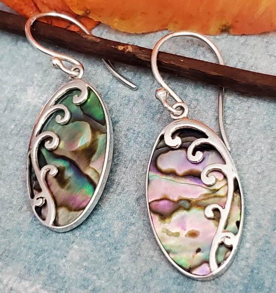 Sterling Silver Earrings: Item Details: Abalone Earrings Length or Drop: 36.3 mm Width: 12.7 mm Stone Type: Weight in Grams: 2.4 Hallmarks and Stamps: 925 Other: Shipping Time: Usually 2-5 Business Days Shipping Rates: Shippin