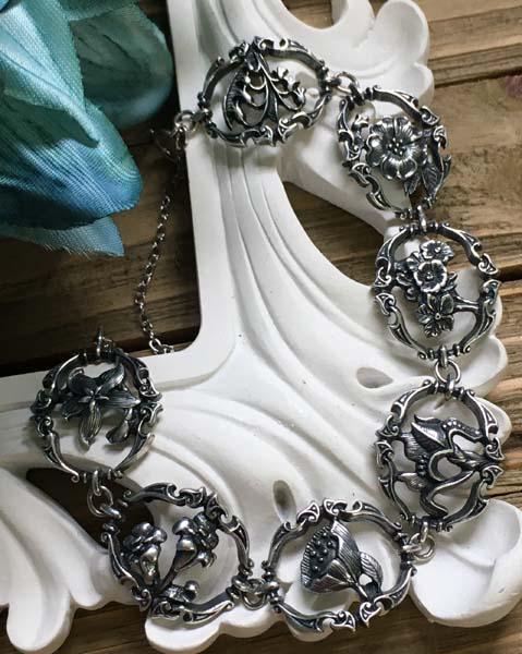 Italian Sterling Silver Flower Bracelet (1 of 8)