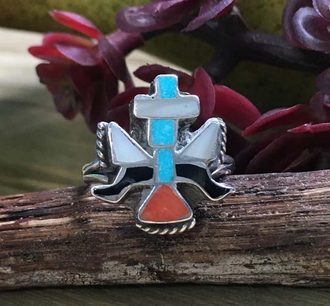 Native American Zuni Sterling Silver Ring Sz 5.5 (1 of 6)