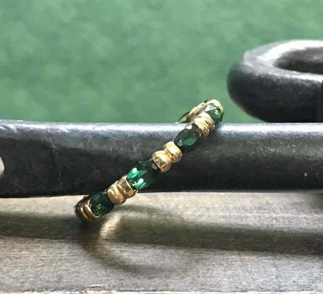 Signed JBK Vermeil Sterling Silver CZ Ring Sz 10: Item Details: gold over sterling silver cubic zirconia eternity ring | Measurement: 3mm width | Size: 10 | Hallmarks & Stamps: JBK 925 Thailand | Weight in grams: 3.4 grams | Shipping Time: Usually 2-