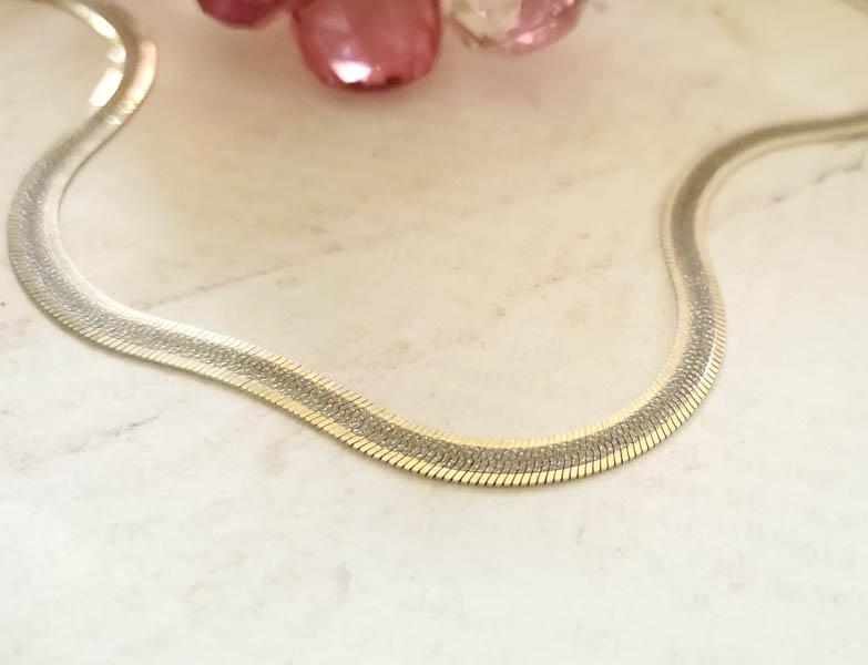 Vermeil Sterling Silver Herringbone Necklace (1 of 10)