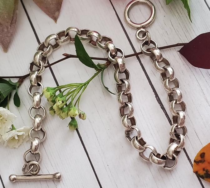 Sterling Silver Rolo Bracelet 14.7g (1 of 4)