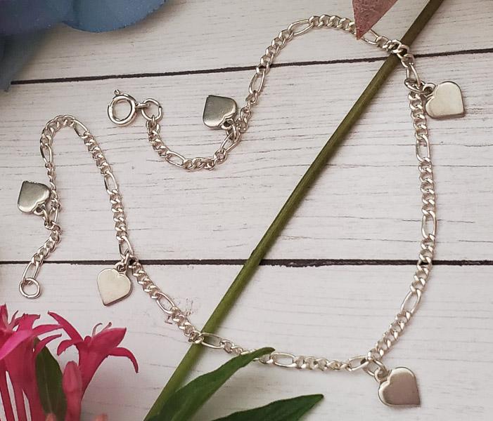 Sterling Silver Charm Anklet Bracelet (1 of 5)