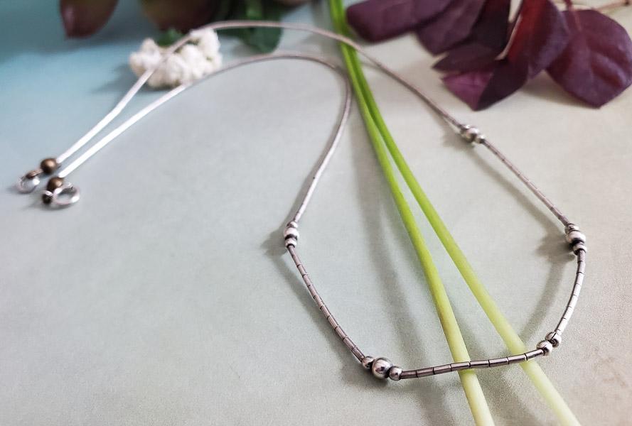 Sterling Silver Beaded Necklace (1 of 4)