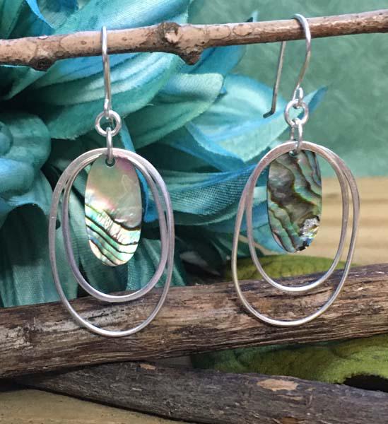 Sterling Silver Earrings: Item Details: sterling silver dangle earrings Note: faux abalone Measurement: 50.2mm drop, 20.8mm width Hallmarks & Stamps: 925 Weight in grams: 2.9 grams Shipping Time: Usually 2-5 Business Days Ship