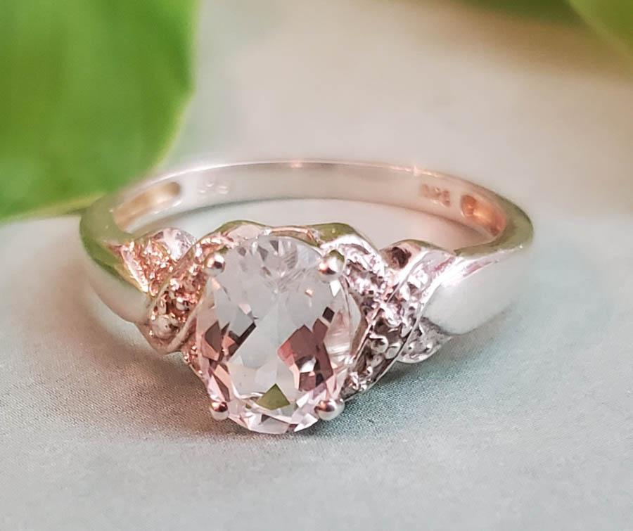 Sterling Silver White Topaz Ring Sz 7 (1 of 4)