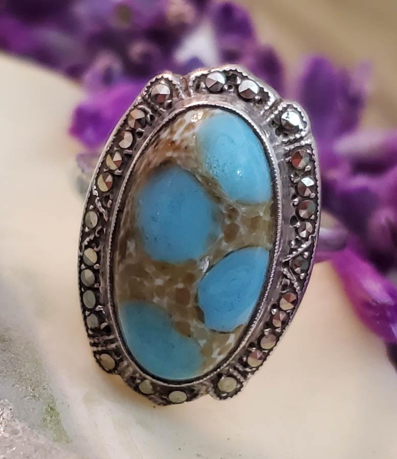 Vintage Sterling Silver Ring Sz 9 (1 of 5)