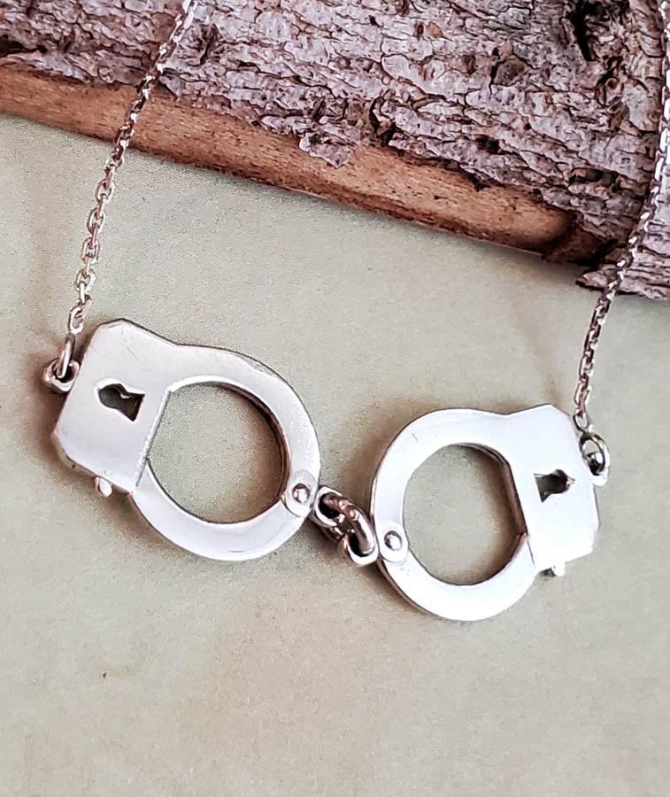 Sterling Silver Handcuff Necklace (1 of 3)