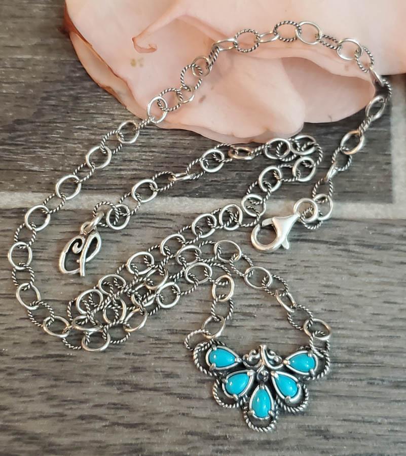 CAROLYN POLLACK Sterling Silver Turquiose Necklace (1 of 6)