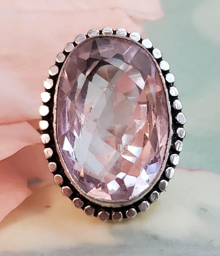 Large Stone Sterling Silver Ring Sz 9.25 (1 of 6)