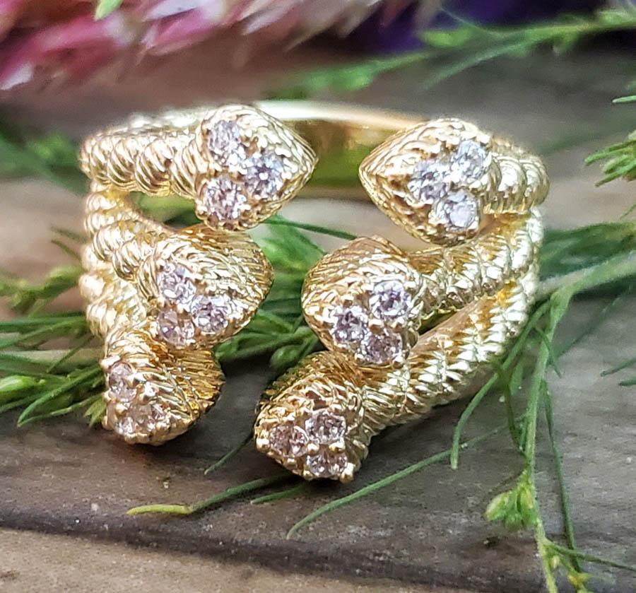 JUDITH RIPKA Gold over Sterling Ring Sz 7 (1 of 6)