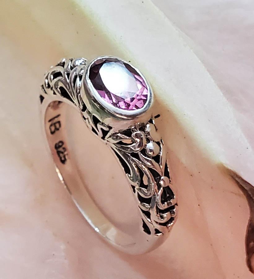 NICKY BUTLER Sterling Pink Topaz Ring sz 7 (1 of 4)