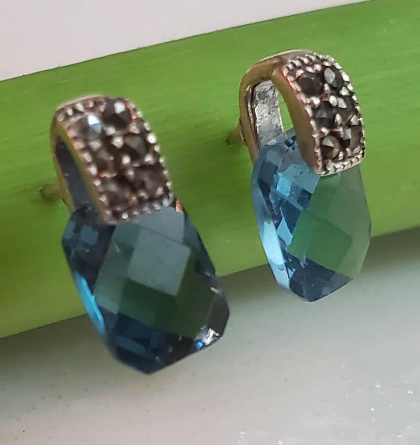Sterling Silver Blue Topaz Earrings (1 of 5)
