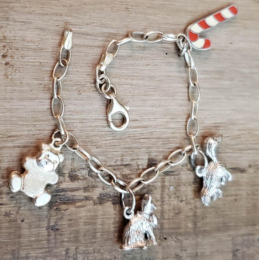 Sterling Silver Charm Bracelet w/ Charms (1 of 3)