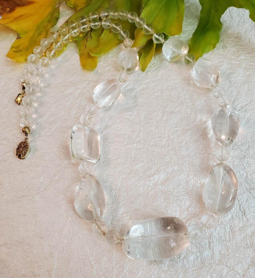Large Vintage Beaded Quartz Necklace (1 of 5)