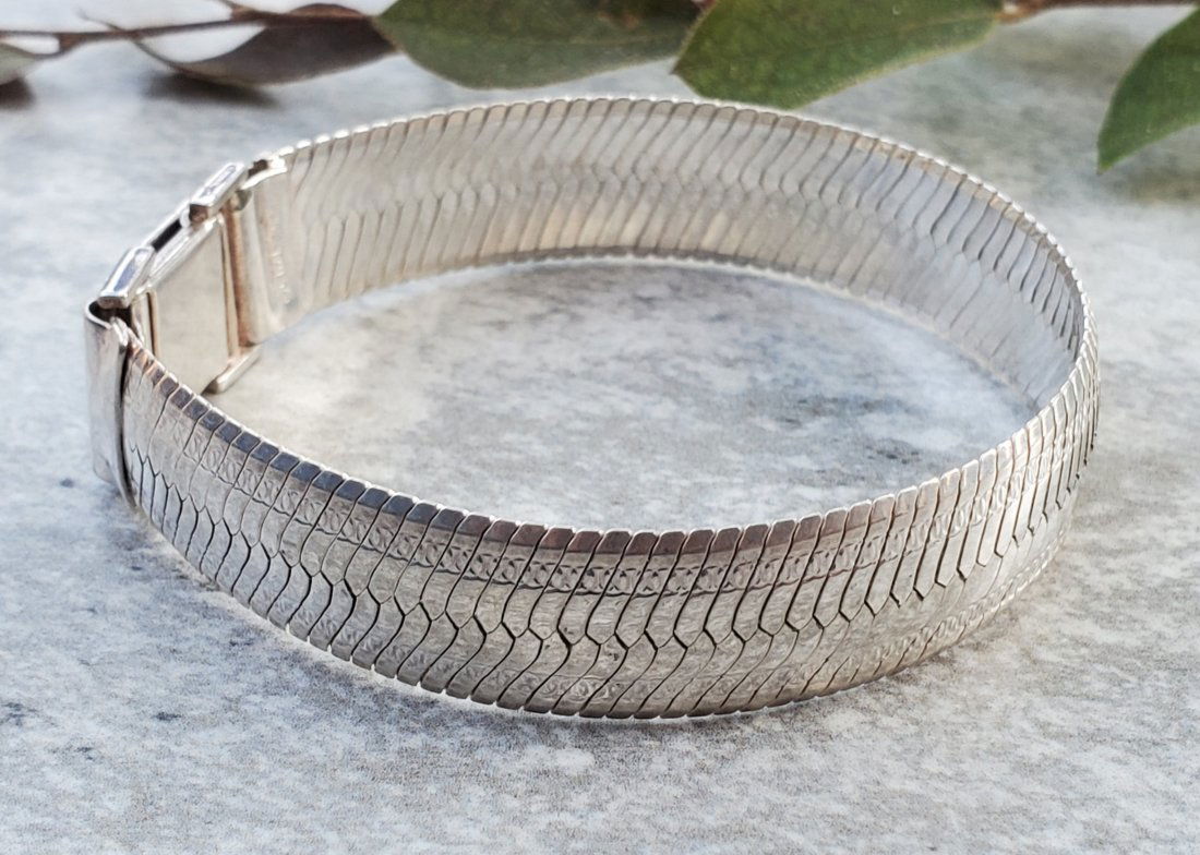 MILOR Wide Sterling Silver Bracelet (1 of 4)