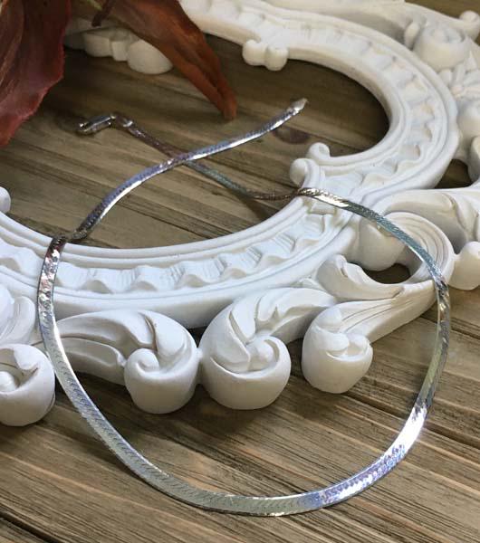 Sterling Silver Herringbone Necklace (1 of 5)
