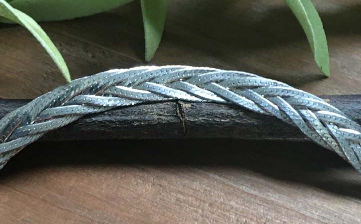 Sterling Silver Braided Herringbone Bracelet (1 of 4)