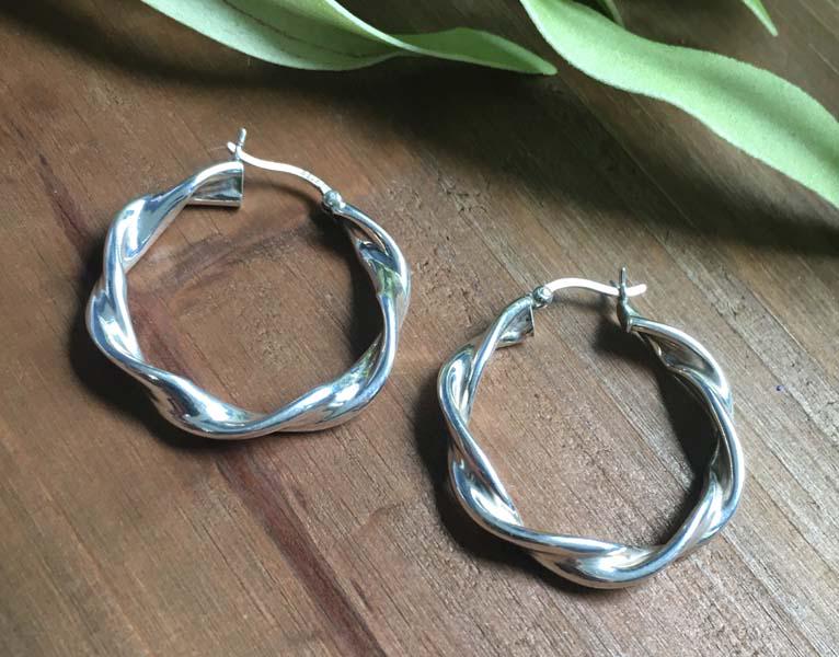 Sterling Silver Twisted Hoop Earrings (1 of 4)
