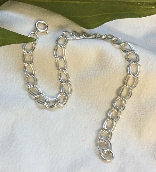 Sterling Silver Double Link Charm Bracelet (1 of 4)