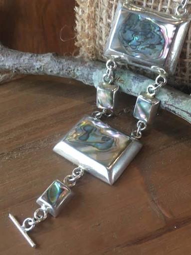 Sterling Silver Abalone Toggle Bracelet (1 of 6)