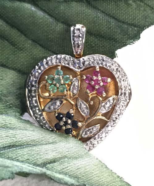 Vermeil Sterling Silver Heart Pendant (1 of 5)