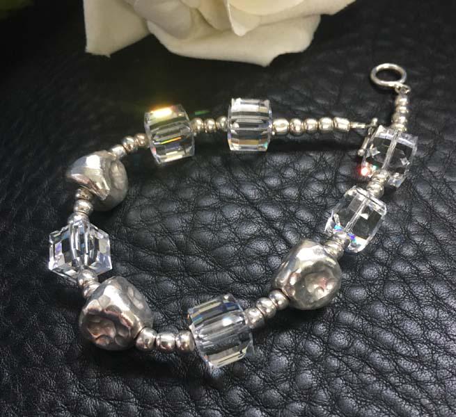 Sterling Silver Crystal Toggle Bracelet (1 of 4)