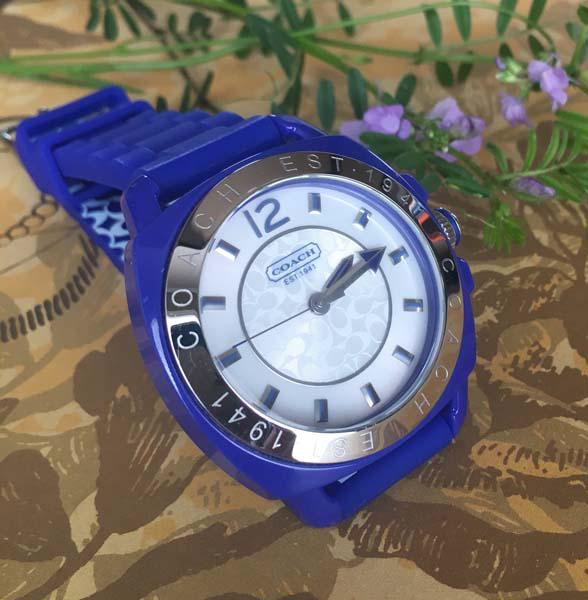 Coach Blue Silicone Watch New Battery (1 of 10)