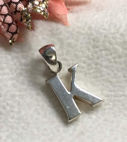 Sterling Silver Initial K Pendant (1 of 3)