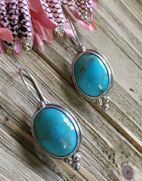 Sterling Silver Turquoise Drop Earrings (1 of 4)