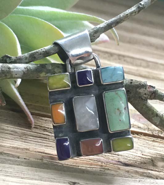 Sterling Silver Multi Stone Pendant (1 of 4)