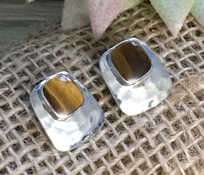 Sterling Silver Tigers Eye Earrings (1 of 2)