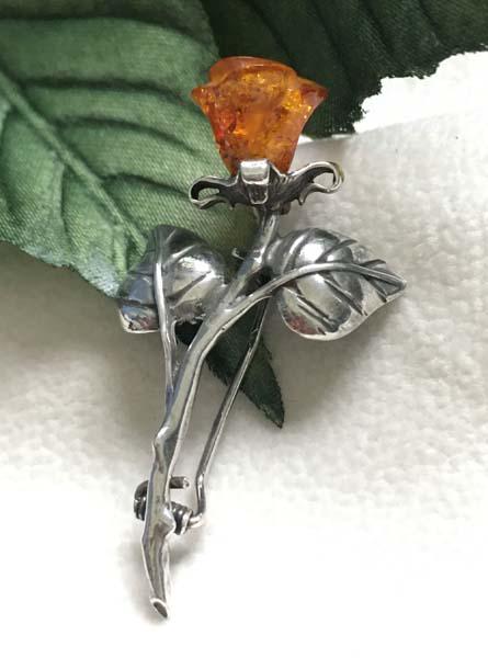 Sterling Silver Rose Brooch (1 of 7)