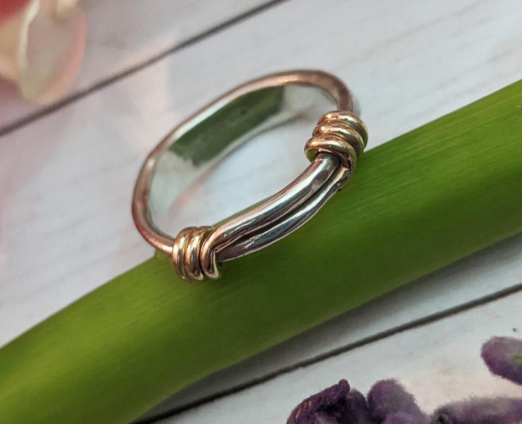 ED LEVIN 14k and Sterling Silver Ring Sz 5 (1 of 3)