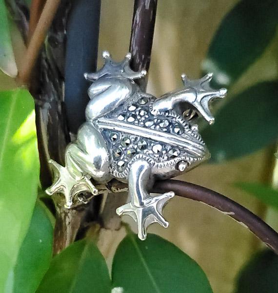 Sterling Silver Frog Brooch (1 of 3)