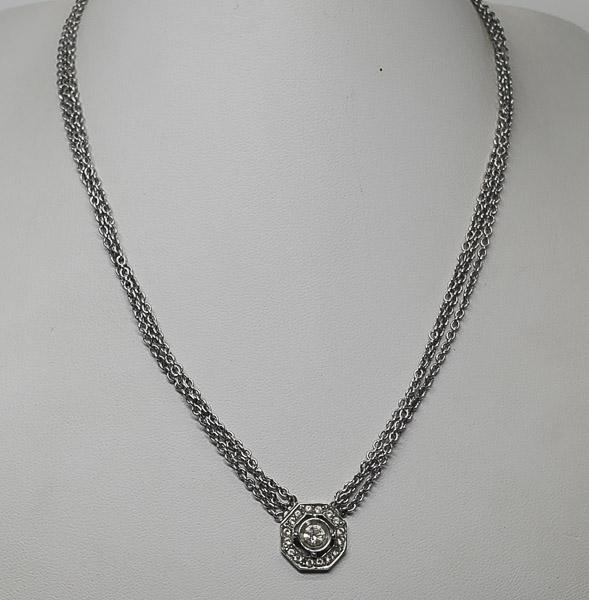 Vintage Rhinestone Sterling Silver Necklace (1 of 4)