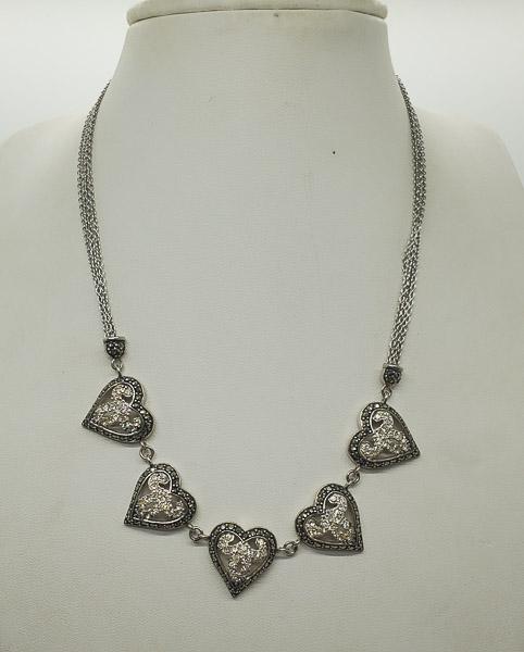 Sterling Silver Heart Link Necklace (1 of 5)