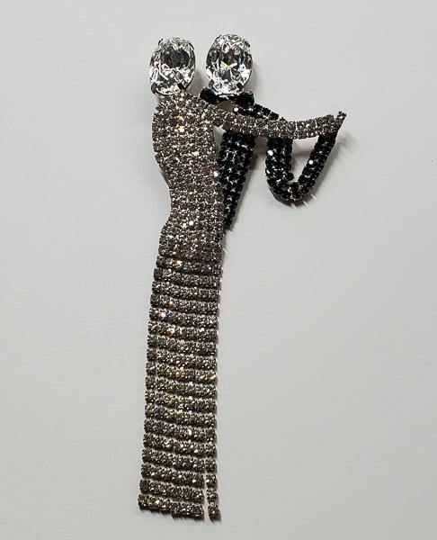 Dancing Rhinestone Brooch: Measures appx 5.35 inches long and 2.25 inches wide. Shipping Time: Usually 2-5 Business Days Shipping Rates: Shipping rates start at $15 (US Only) for 2-3 Day Priority Mail, contact us for our first-