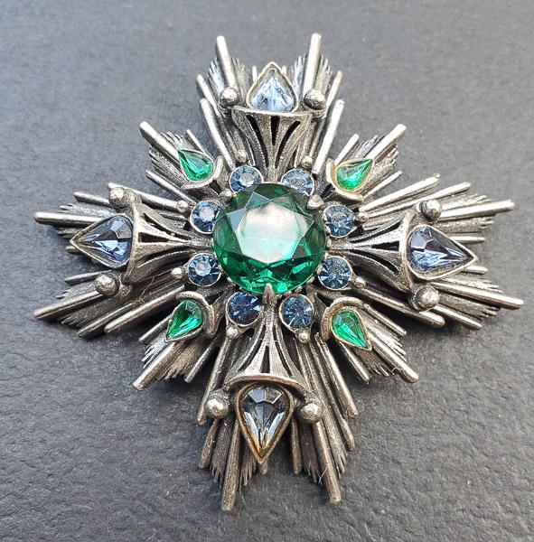 Large Vintage Florenza Rhinestone Brooch (1 of 4)