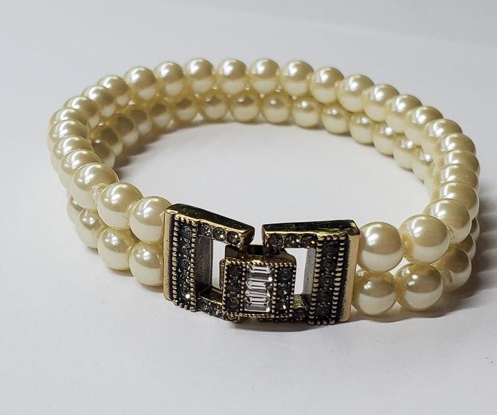 Heidi Daus Vintage Faux Pearl and Rhinestone Bracelet (1 of 4)